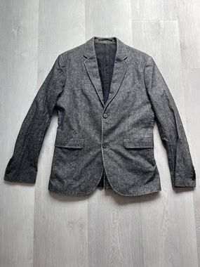 COS DENIM BLAZER JACKET GRAY TWO BUTTON LONG SLEEVE MENS EU46